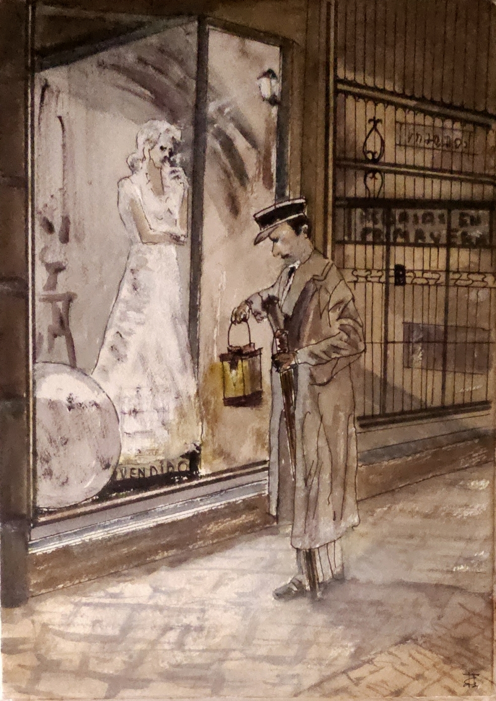 Ella esperaba en su vitrina verme doblar aquella esquina, como una novia